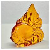 Clean Amber Goldfish Statue