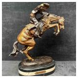 After Fredrick Remington Bronze Sculpture Bronco B