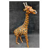 Vintage Paper Mache Leather 23" Giraffe Figurine