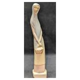 Vintage Ceramic Lady With Basket Figurine