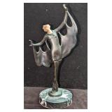 Francaise Art Deco Dancer Statue Marble Base
