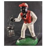 Black Americana Vintage Lawn Jockey Outside Lamp