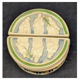 2 Vintage Ceramic Hand Painted Trinket Boxes