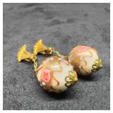 Murano Art Glass Venetian Lamp Work White Copper A