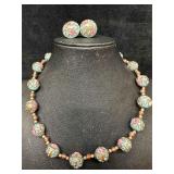 Murano Venetian Lamp Work Glass Light Blue Round B