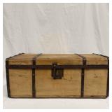Vintage Military Foot Locker Wood Trunk Chest Stor