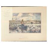 John Whorf Watercolor Print Here They Come Ducks