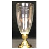 Solid Baldwin Brass Base Hurricane Lamp Candle Hol