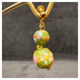 Murano Venetian Lamp Work Art Glass Green Copper A