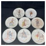Eight French Terre De Fer HB CIE Plate Set Talking