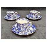 3 Vintage Mikado Royal Crown Derby Cups And Saucer