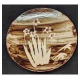 Vintage Pottery 11" Floral Decorative Glazed Plate