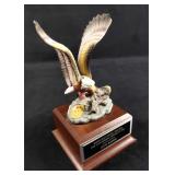 Small Eagle On Wood Base Award Mantlepiece
