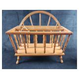 Vintage Wood Magazine Rack on Four Legs