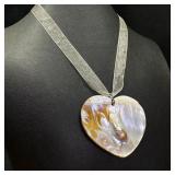 Hand-Carved Blister Pearl Necklace - Heart
