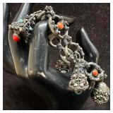 800 Silver Multiple Color Gemstone Ornate Filigree