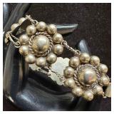 Vintage Sterling Silver Mexico Panel Round Concho