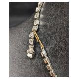 Vintage Coro And Unsigned Blue Glass And Rhineston