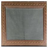 Vintage Wall Mirror W Wooden Frame Floral Pattern