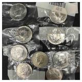 Lot of Nine 1965-1969 Kennedy Half Dollars Collect