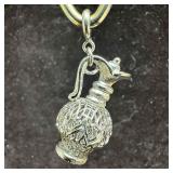 Filigree Pitcher Ornate Charm Sterling Silver Pend