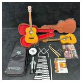 American Girl Doll Musical Instrument Lot with Gui