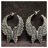 Sterling Silver Winged Butterfly Earrings F98