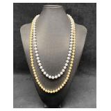 Necklaces Faux Pearls & Light Purple Onyx Like