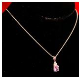 Sterling Silver Purple CZ Pendant