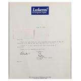 Signed Senator Donald "Buz" Lukens Letter Signed Senator Donald "Buz" Lukens Letter