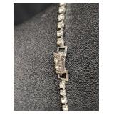 Vintage Silver Tone Unsigned Rhinestone Necklace A Vintage Silver Tone Unsigned Rhinestone Necklace A