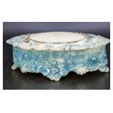 Antique Blue Milk Glass Hat Pin Box Antique Blue Milk Glass Hat Pin Box