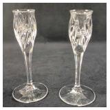 Two Clear Crystal Candlesticks Two Clear Crystal Candlesticks
