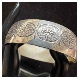 Sterling Silver Wide Cuff Bangle Bracelet Textured Sterling Silver Wide Cuff Bangle Bracelet Textured