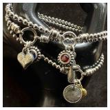 Sterling Silver Round Bead Bracelet Set of Three A Sterling Silver Round Bead Bracelet Set of Three A