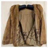 Richard Rich Floral Lined Design Brown Mink Coat M Richard Rich Floral Lined Design Brown Mink Coat M