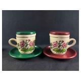 Vintage Waechtersbach Mugs w Tea Strainer and Lid Vintage Waechtersbach Mugs w Tea Strainer and Lid
