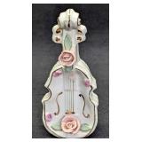 Vintage Bone China Violin Ring Holder Figurine Vintage Bone China Violin Ring Holder Figurine
