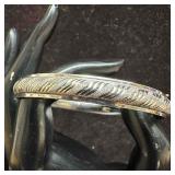 14K White Gold Fine Jewelry Hinged Bracelet B and 14K White Gold Fine Jewelry Hinged Bracelet B and