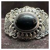 Sterling Silver 925 BA Indonesia Black Onyx Bangle Sterling Silver 925 BA Indonesia Black Onyx Bangle