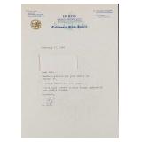 Signed California State Senate Ed Davis Letter Signed California State Senate Ed Davis Letter