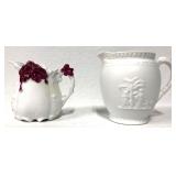2  Small Cream Pitchers - Wedgewood Style Porcelai 2  Small Cream Pitchers - Wedgewood Style Porcelai