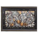 Framed Luis Sottil Zebras Original Acrylic On Canv Framed Luis Sottil Zebras Original Acrylic On Canv