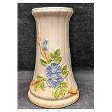 Vintage Pottery 13" Crackle Floral Pedestal Vintage Pottery 13" Crackle Floral Pedestal