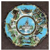 Vintage Disney World Blue Glass Candy Dish 1970s