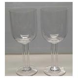 2 8" Rosenthal Crystal Double Stem Wine Glasses B
