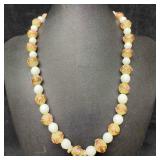 Murano Venetian Art Glass Lamp Work Bead White Cre