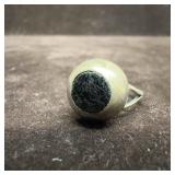 Black Onyx Round Circle Setting Sterling Silver Ri