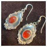 Sterling Silver Carnelian Gemstone Earrings Cursiv