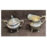 Vintage Crescent Silverplated Creamer And Sugar Bo